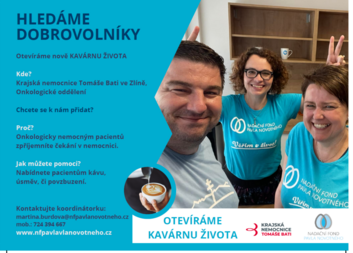 Zlínská Kavárna života hledá dobrovolníky!